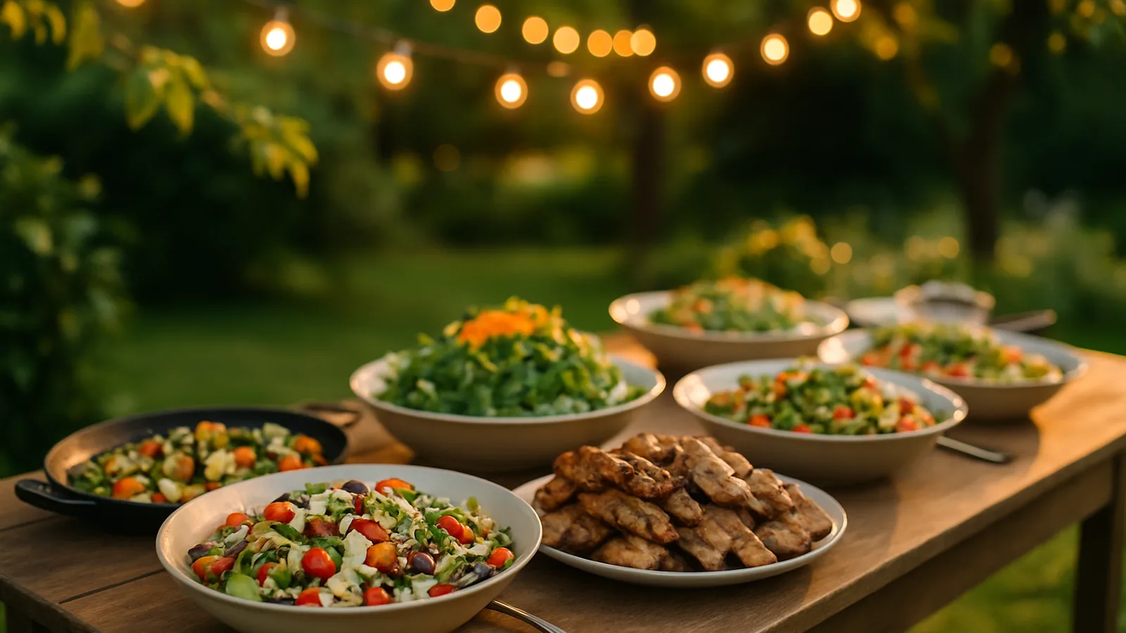 Sommerliches Buffet für ein Firmen-Sommerfest im Freien