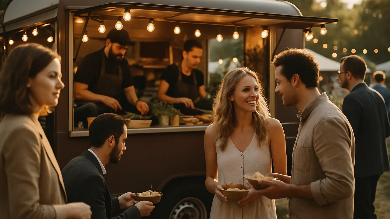 Trendiger Foodtruck bei einem Open-Air-Event
